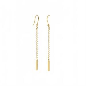 NEW ATHRA women's bar chain drop earring in gold
